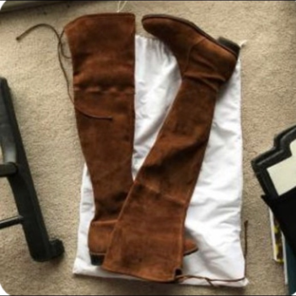 Stuart Weitzman Lowland Brown Suede In 6m - image 1